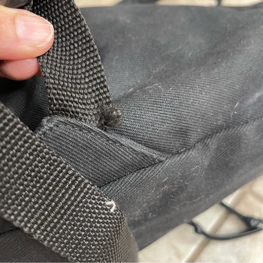 Fiocci Black‎ Made In Italy Backpack  Pockets Leather & Canvas Adjustable Straps - Picture 5 of 14